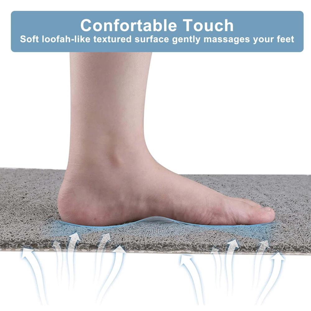 Non-slip shower mat in use