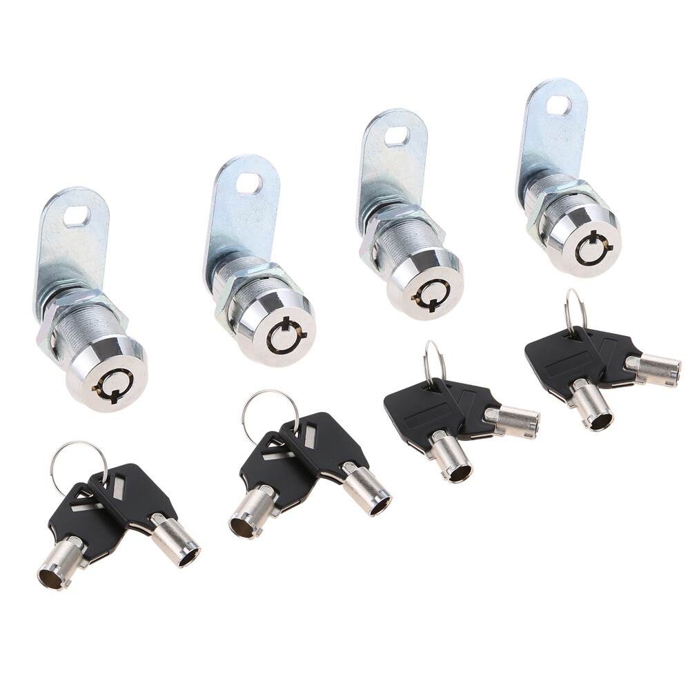 4-Pack Keyed Alike Cylinder Cam Locks Fit for Desks File Drawers Tool Boxes