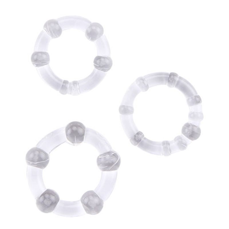 Silicone Penis Ring Set 3 Sizes Black Blue Transparent Male Cock Ring for Men