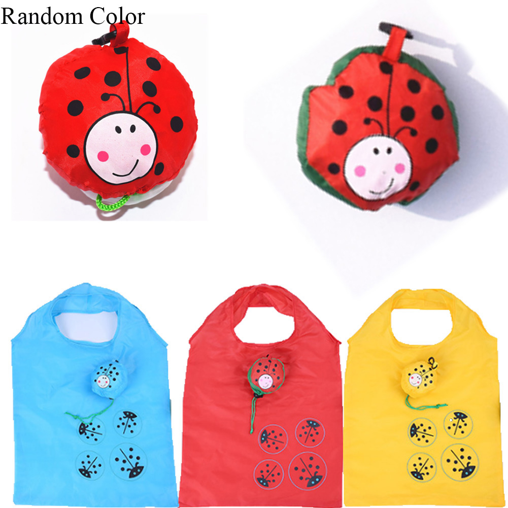 Cute Animal Pattern Foldable Shopping Bag Reusable Tote for Travel Grocery