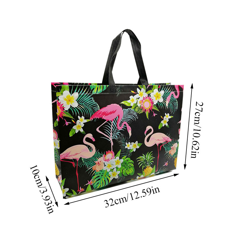 Foldable Tote Bag Flamingo Design Non-Woven Fabric Eco-Friendly Shopping Bag
