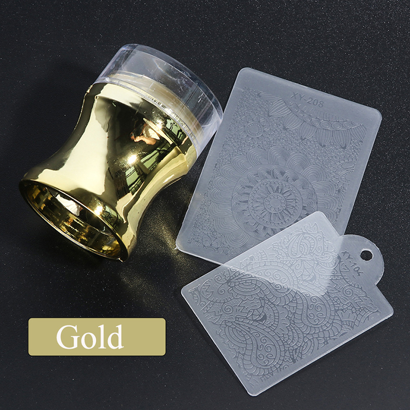 Professional Nail Art Stamper Set with 2 Scrapers for Creative Nail Designs