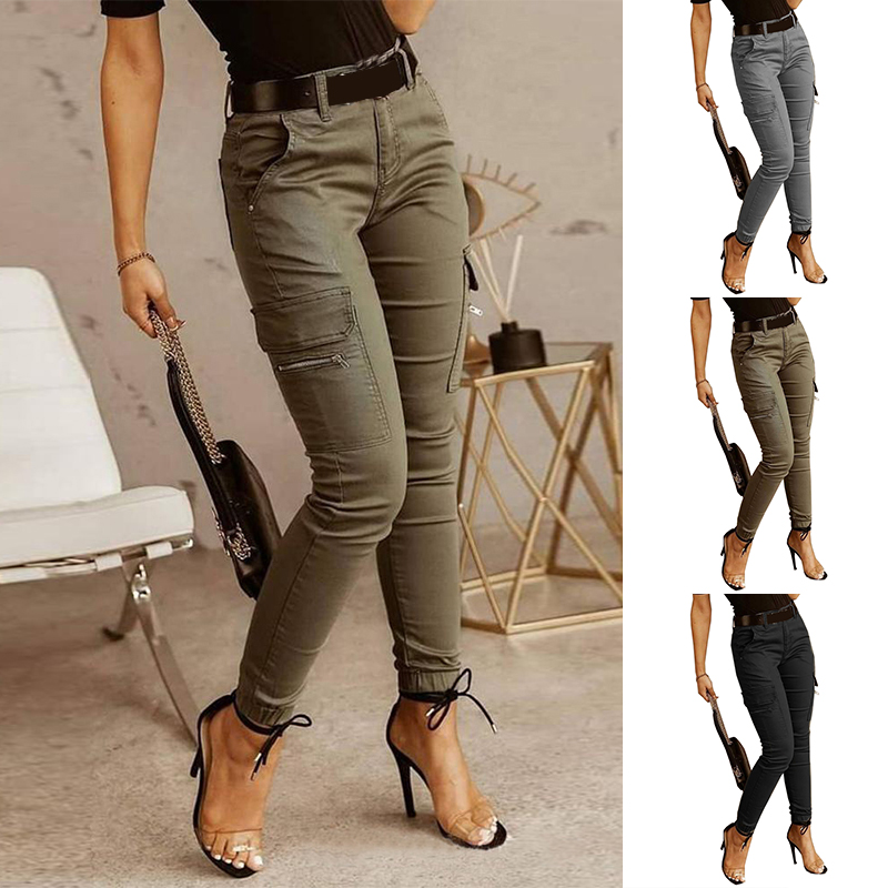 Women's cargo jogger pants side view