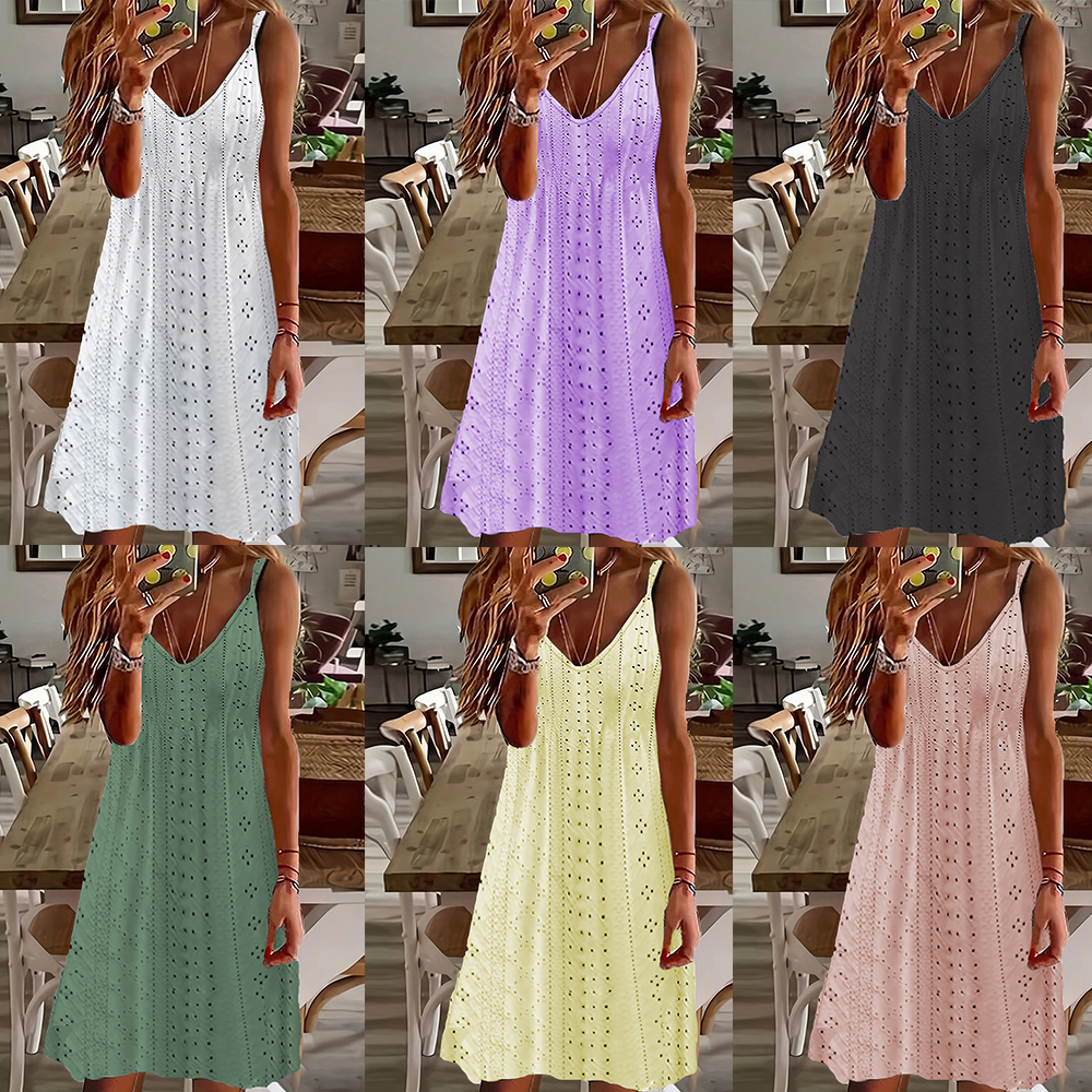 Lace Jacquard V-Neck Slip Dress Side View