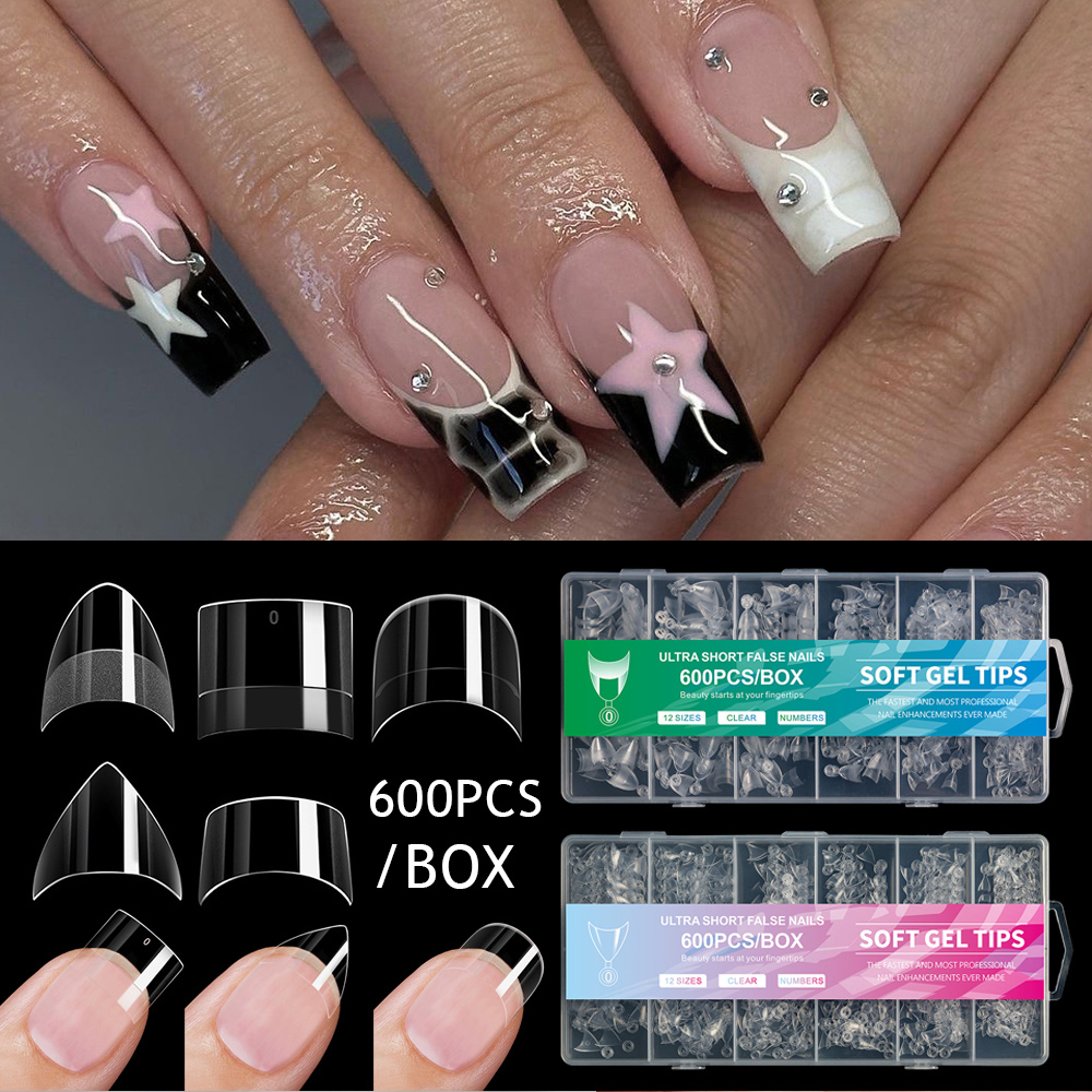 600Pcs Clear False Nails