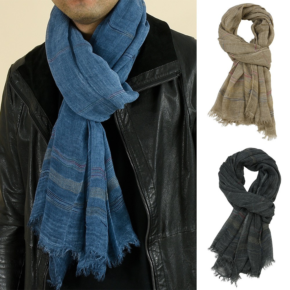 Men's striped scarf front view