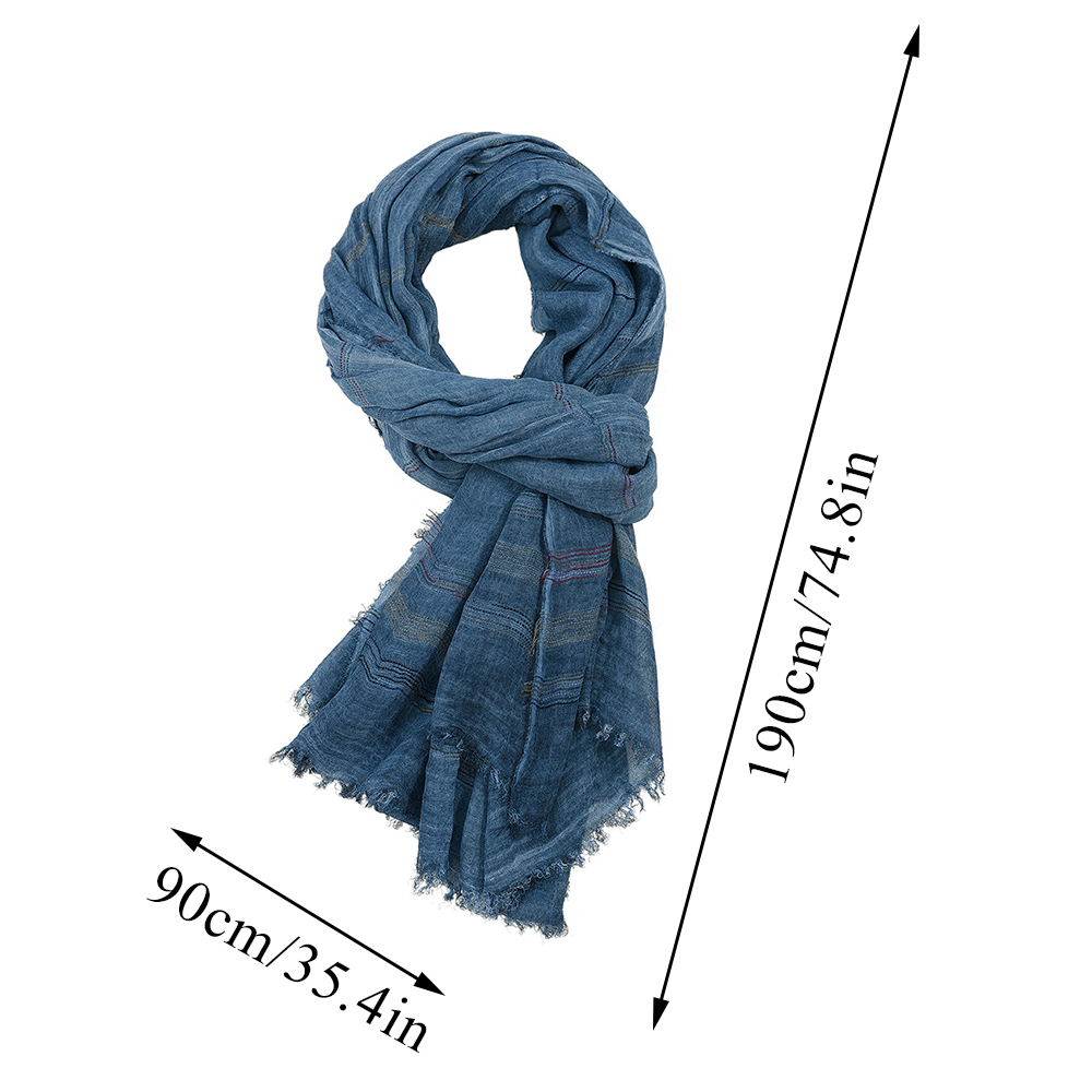 Men's striped scarf styling example