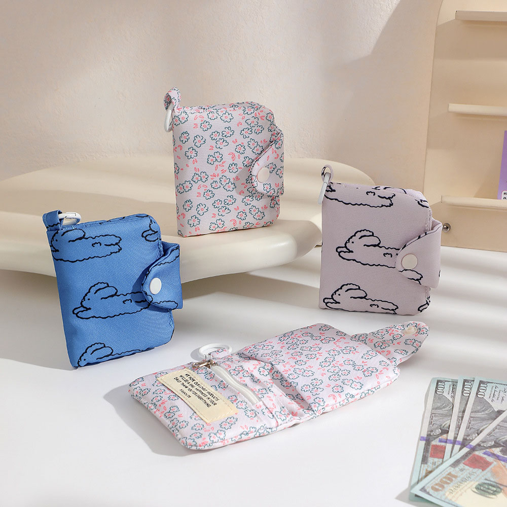 Floral Rabbit Coin Purse Side View