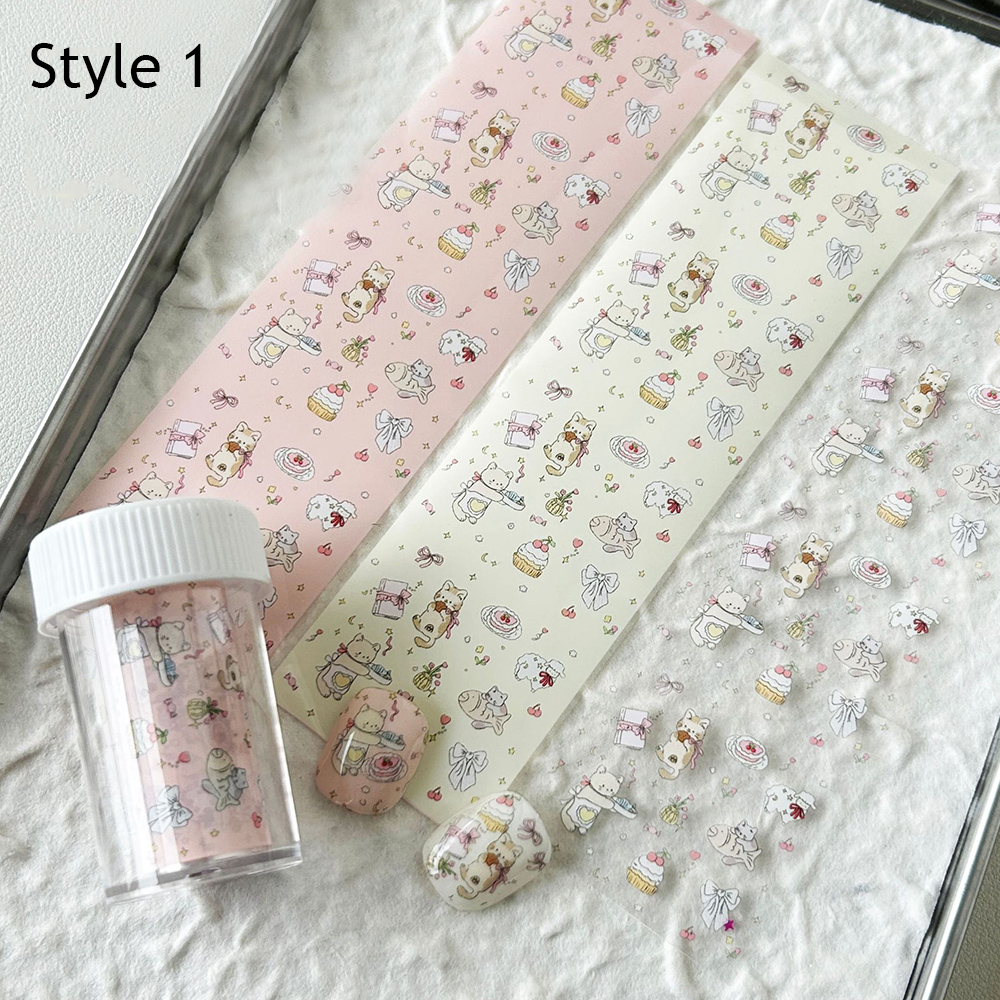 Hand-Painted Graffiti Nail Transfer Decals Roll for Nail Art Design 4x80cm