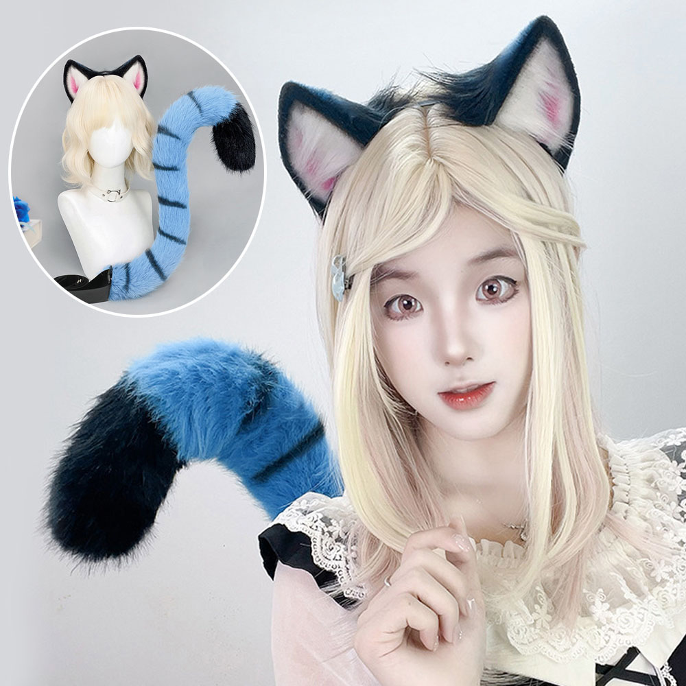 Plush Animal Ear Headband with Tail