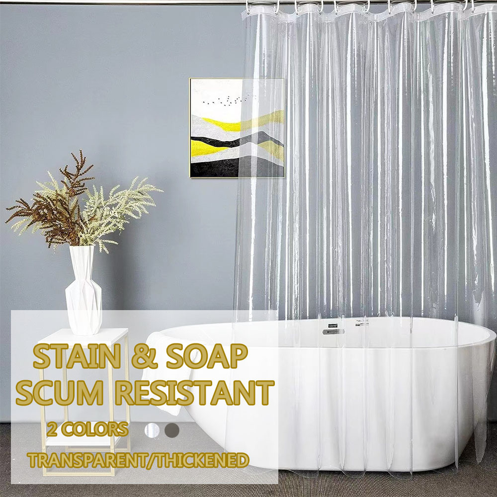 Clear shower curtain liner