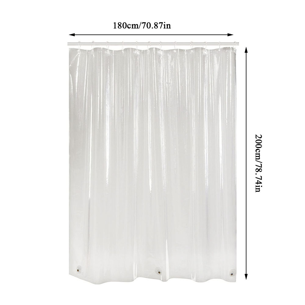 Shower curtain liner in use