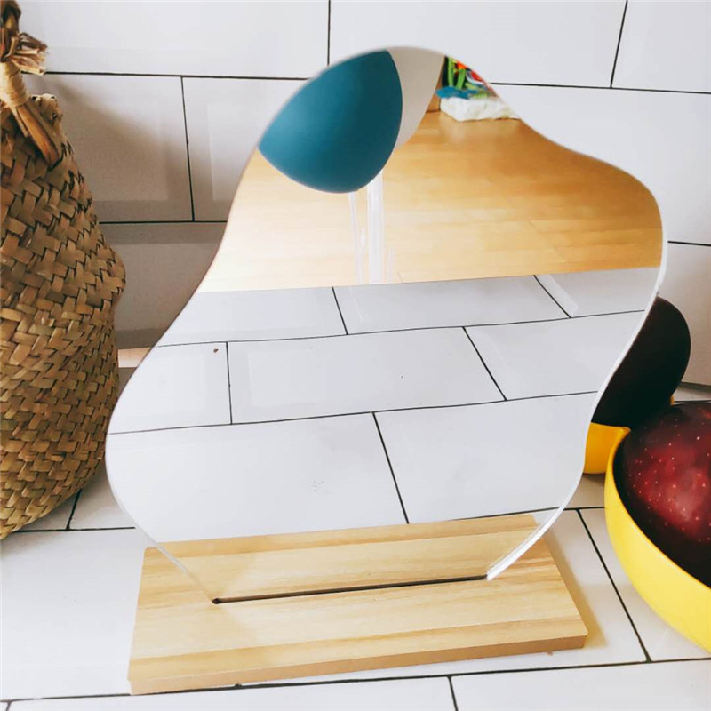 Irregular bean-shaped mirror front view